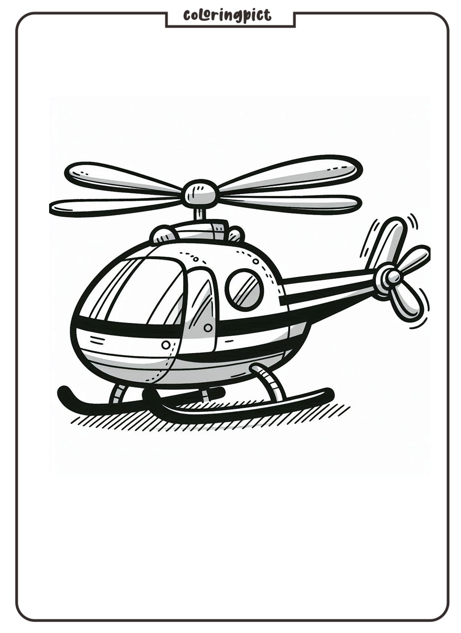 Helicopter Coloring Page