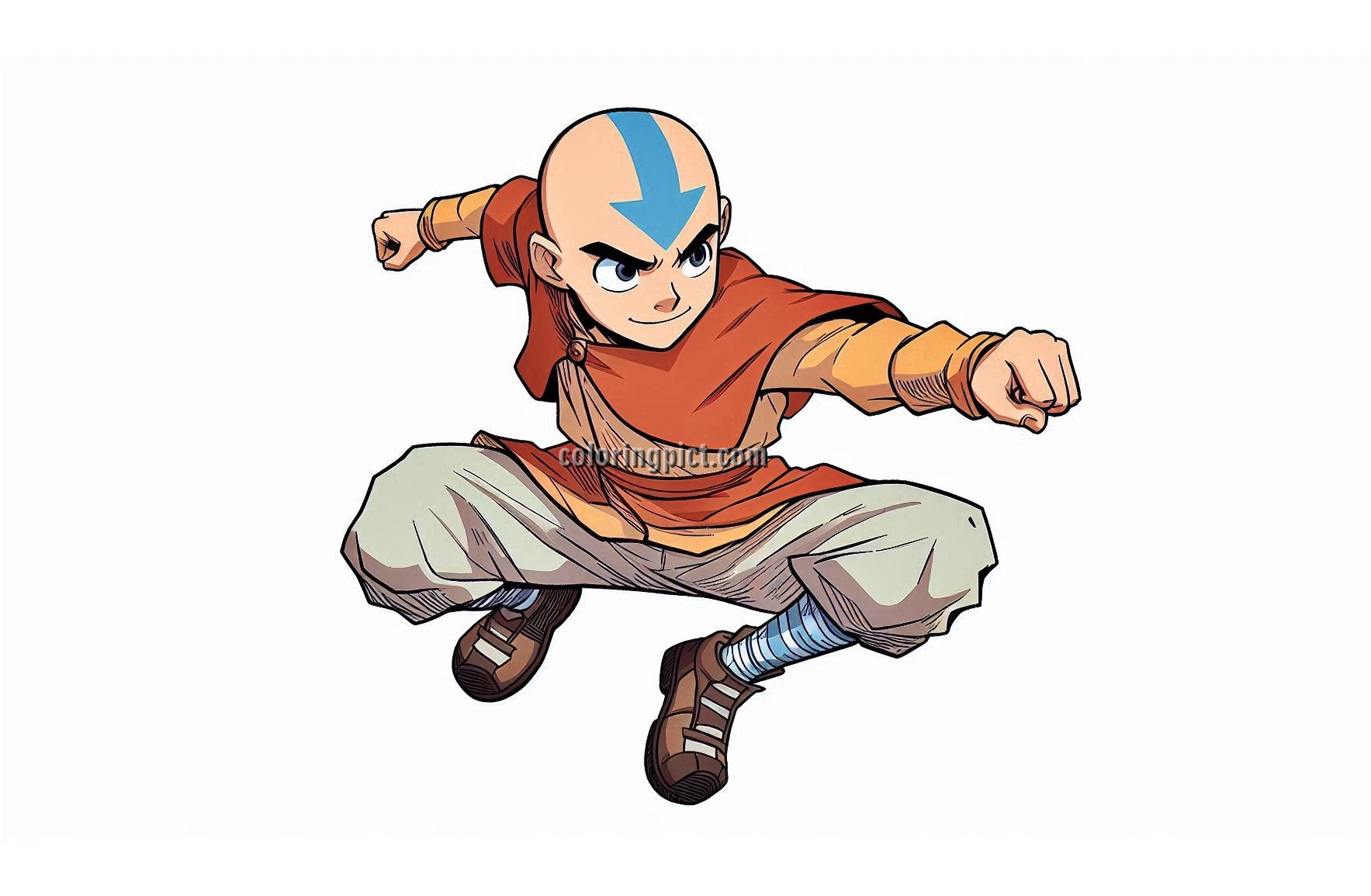 Image is Avatar Aang Coloring