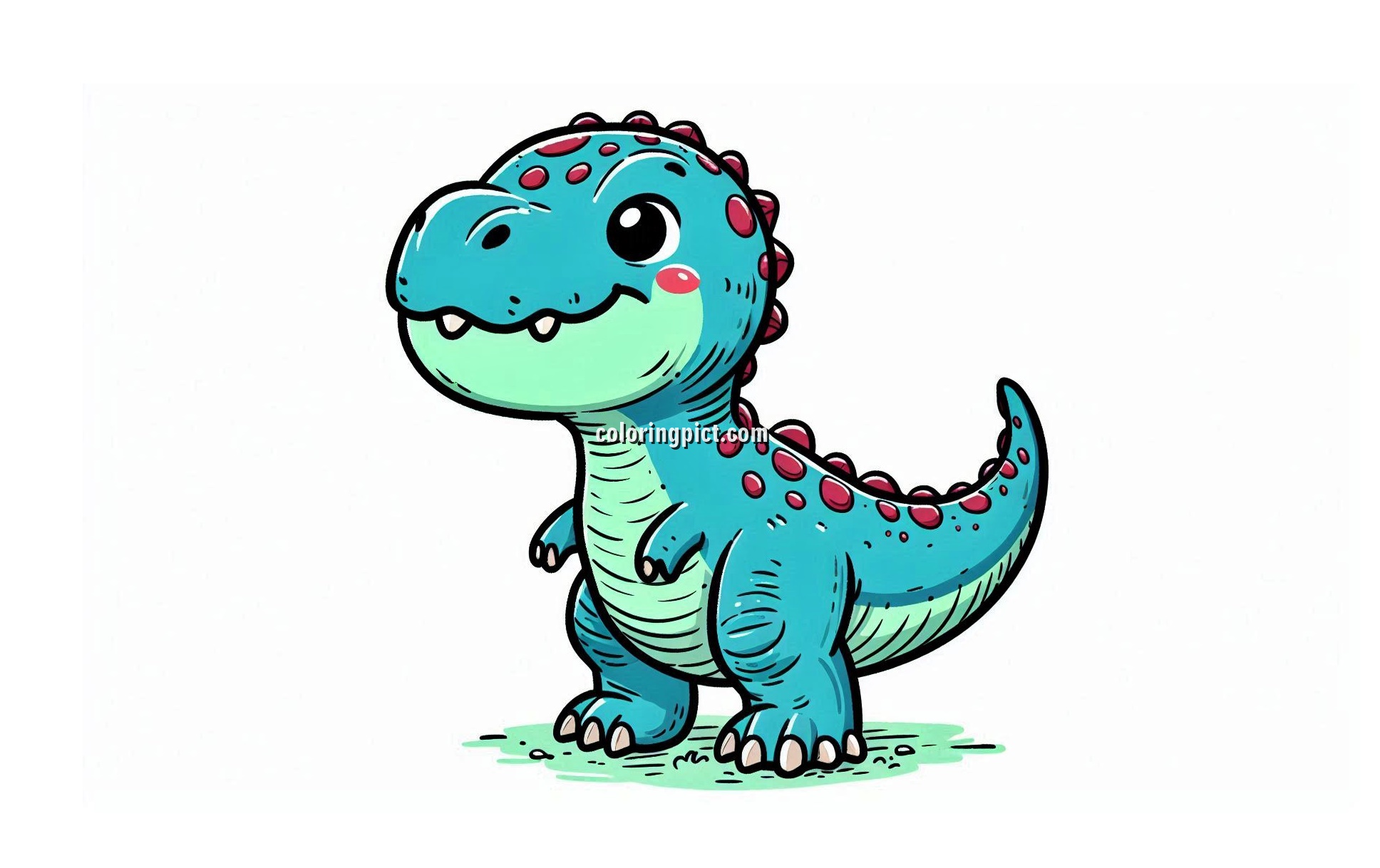 Image is Baby T Rex Coloring