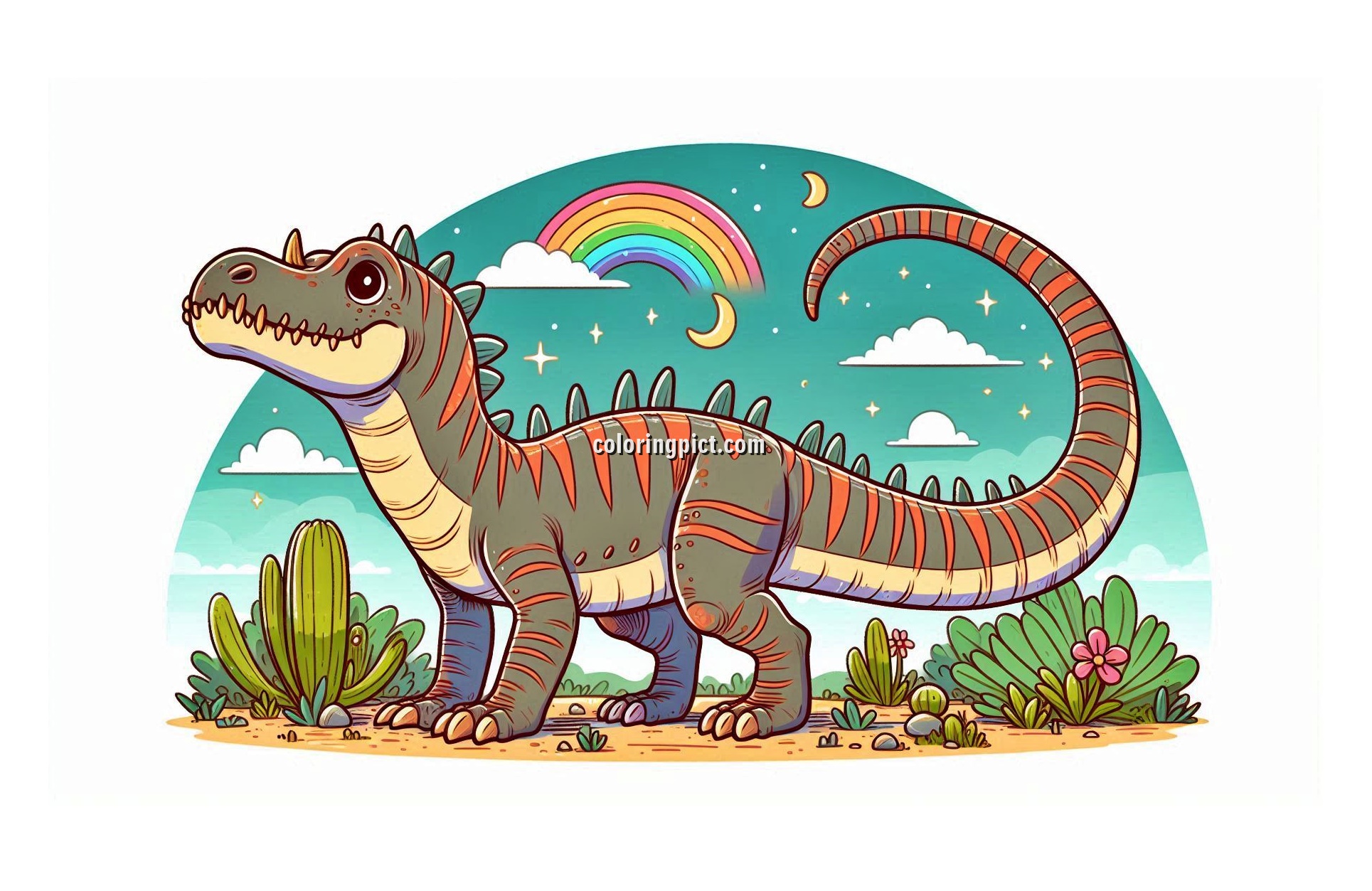 Step Back in Time with Baryonyx Dinosaurs Coloring Pages for Kids 4 Image is Baryonyx Dinosaurs coloring