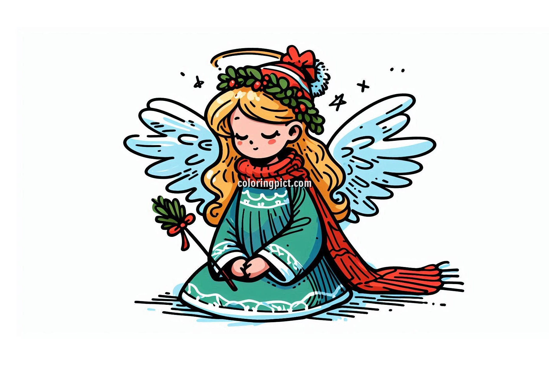 Image is Christmas Angel Coloring