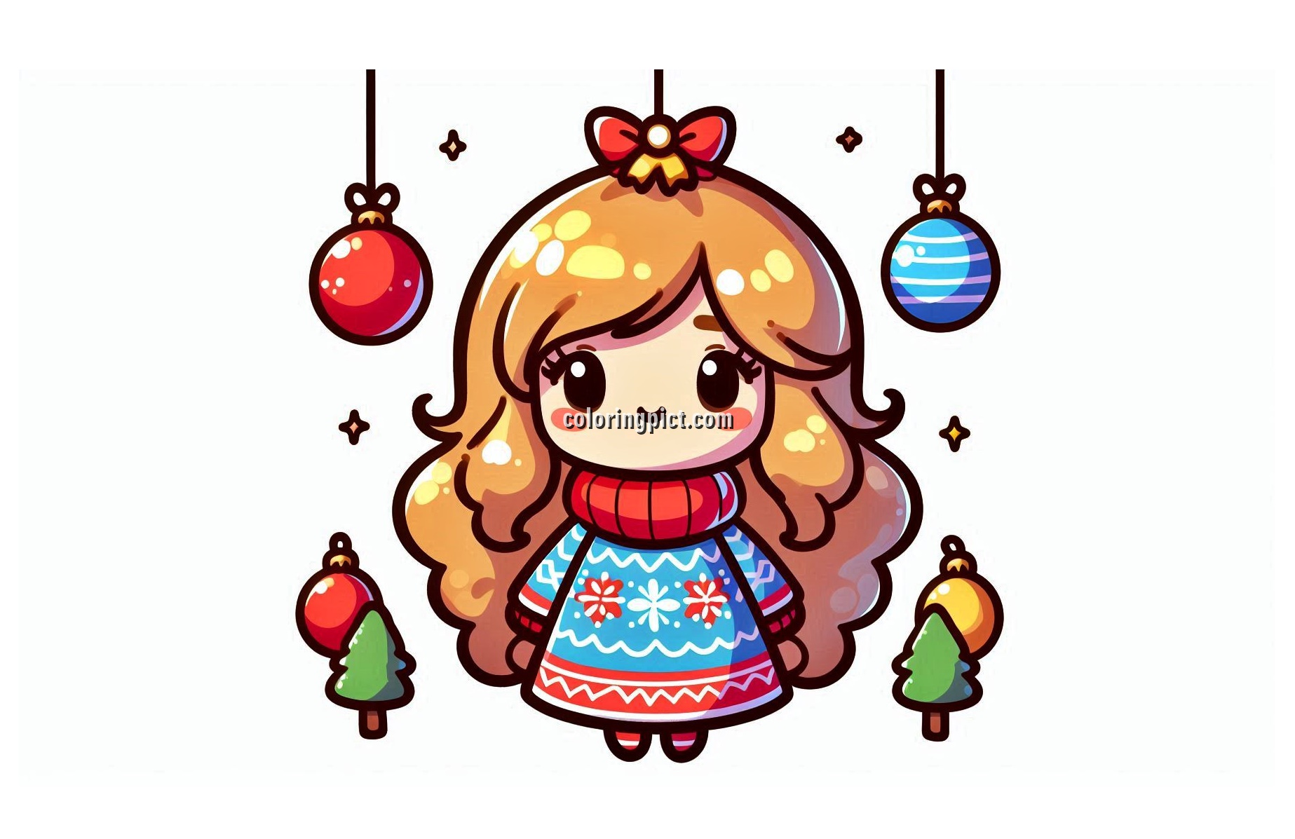 Image is Christmas Ornament Coloring