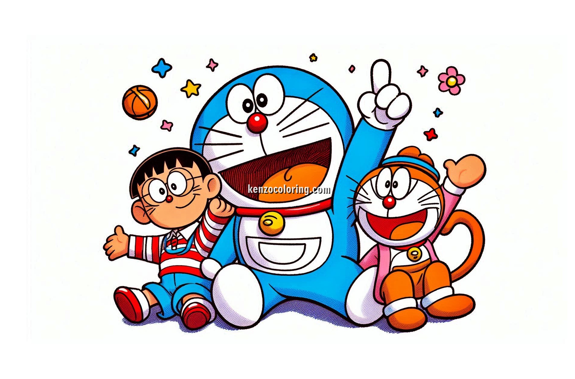 Image is Doraemon and Nobita Coloring