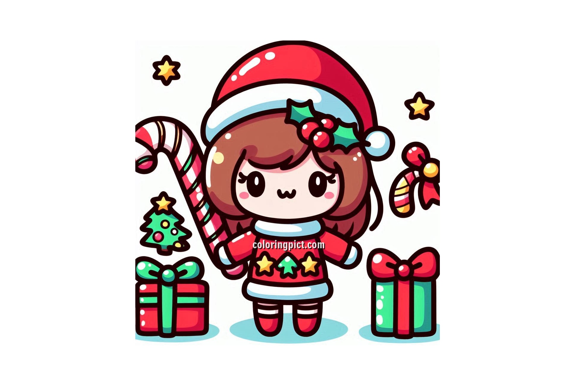 Image is Kawaii Coloring Pages