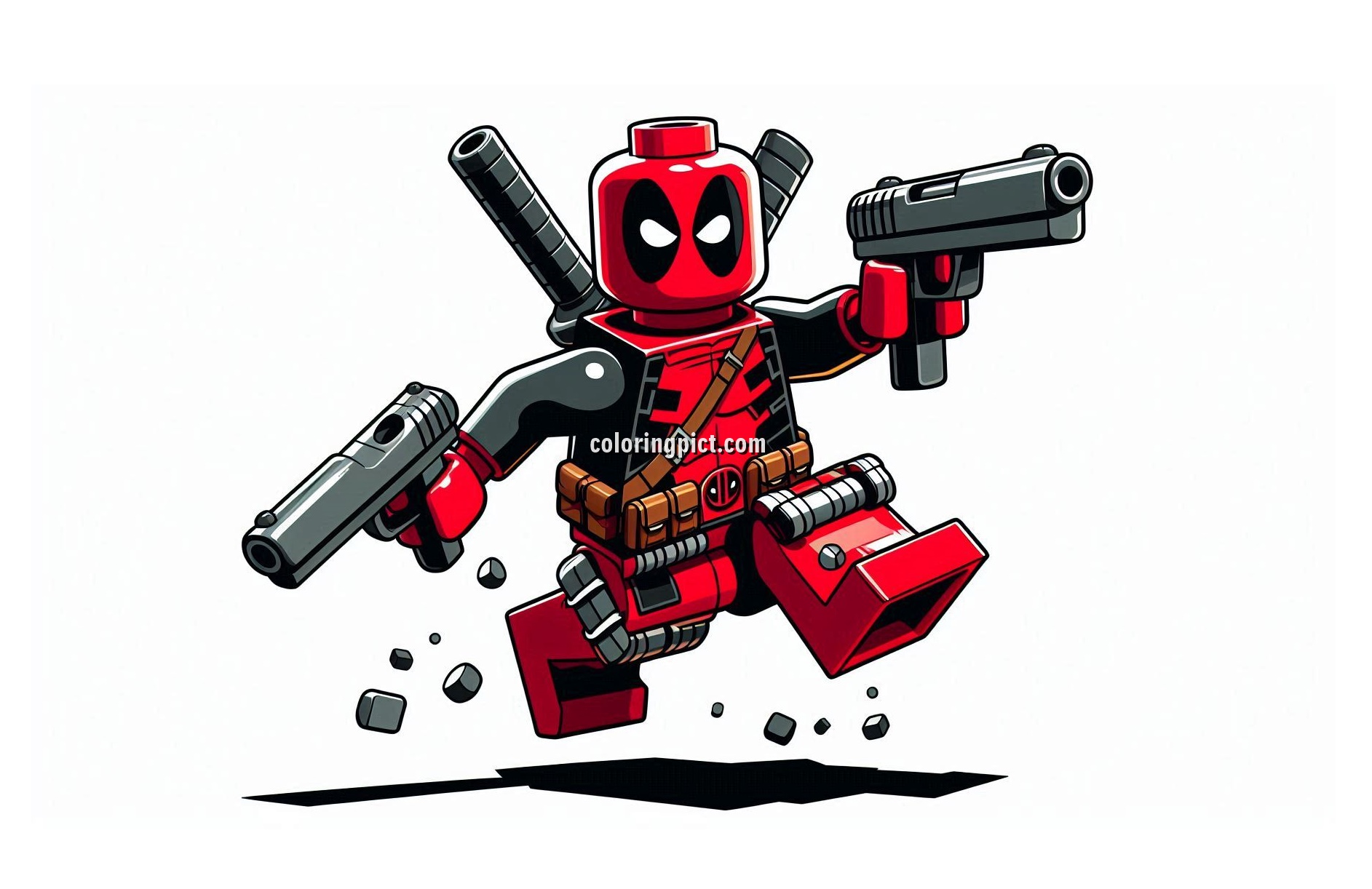 Deadpool LEGO Coloring Pages for Kids 4 Image is Lego Deadpool Coloring