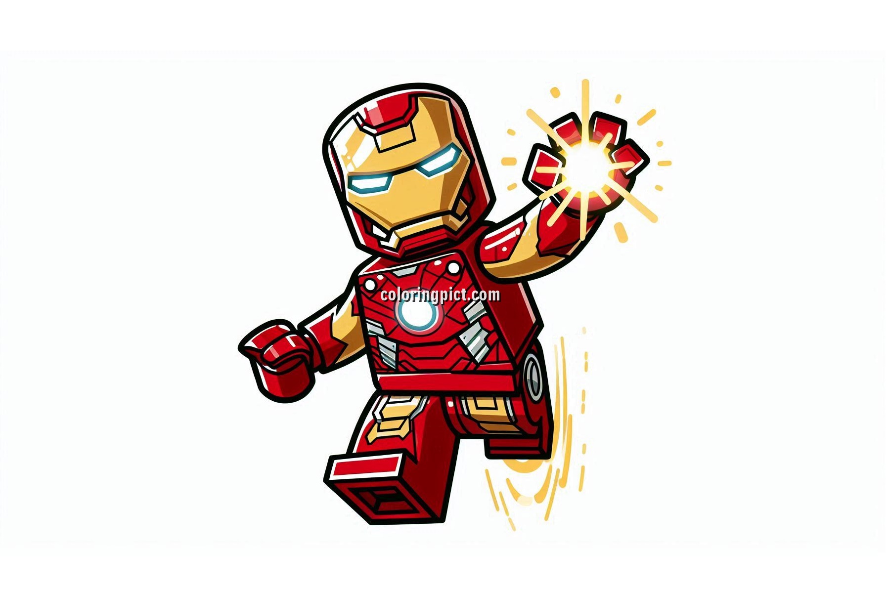 Image is Lego Iron Man Coloring