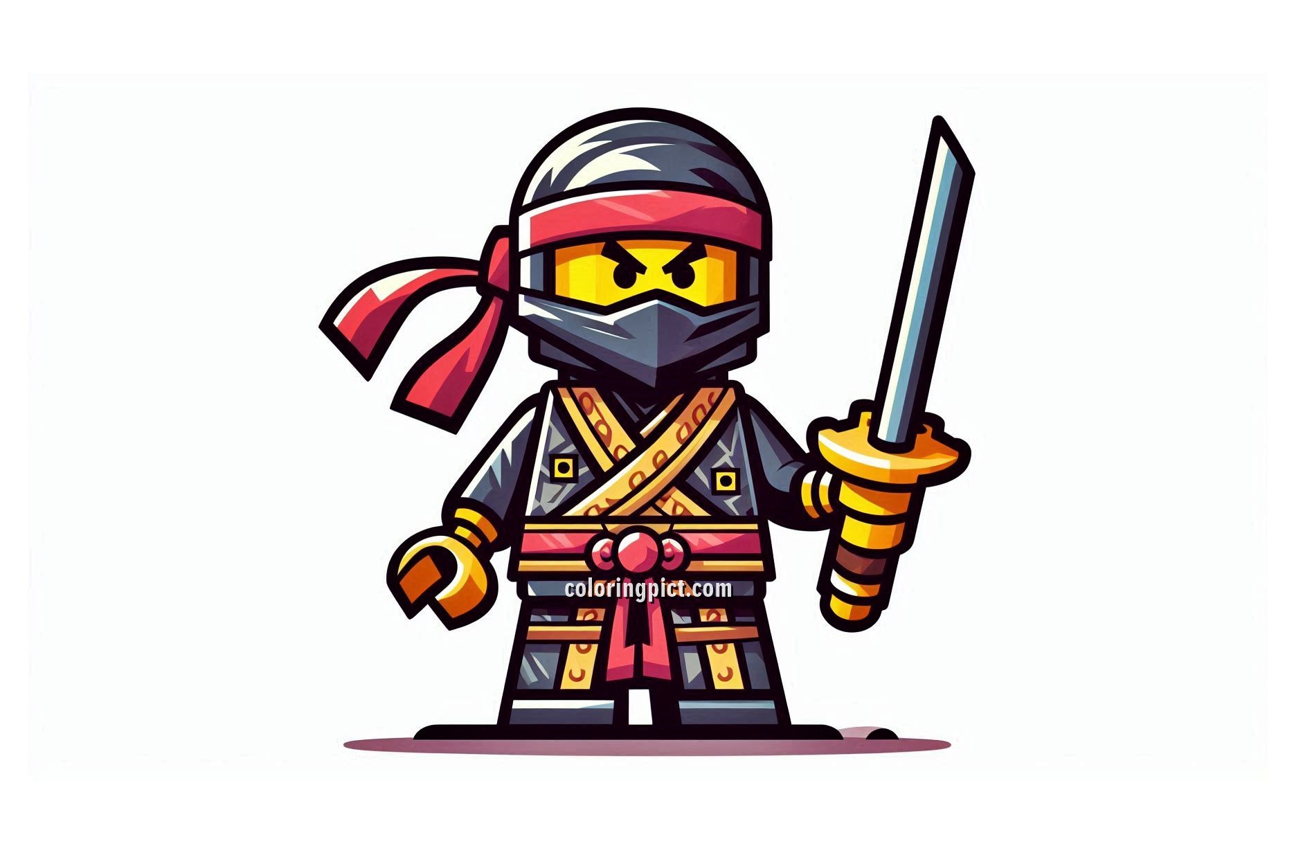 Image is Lego NinjaGo Coloring