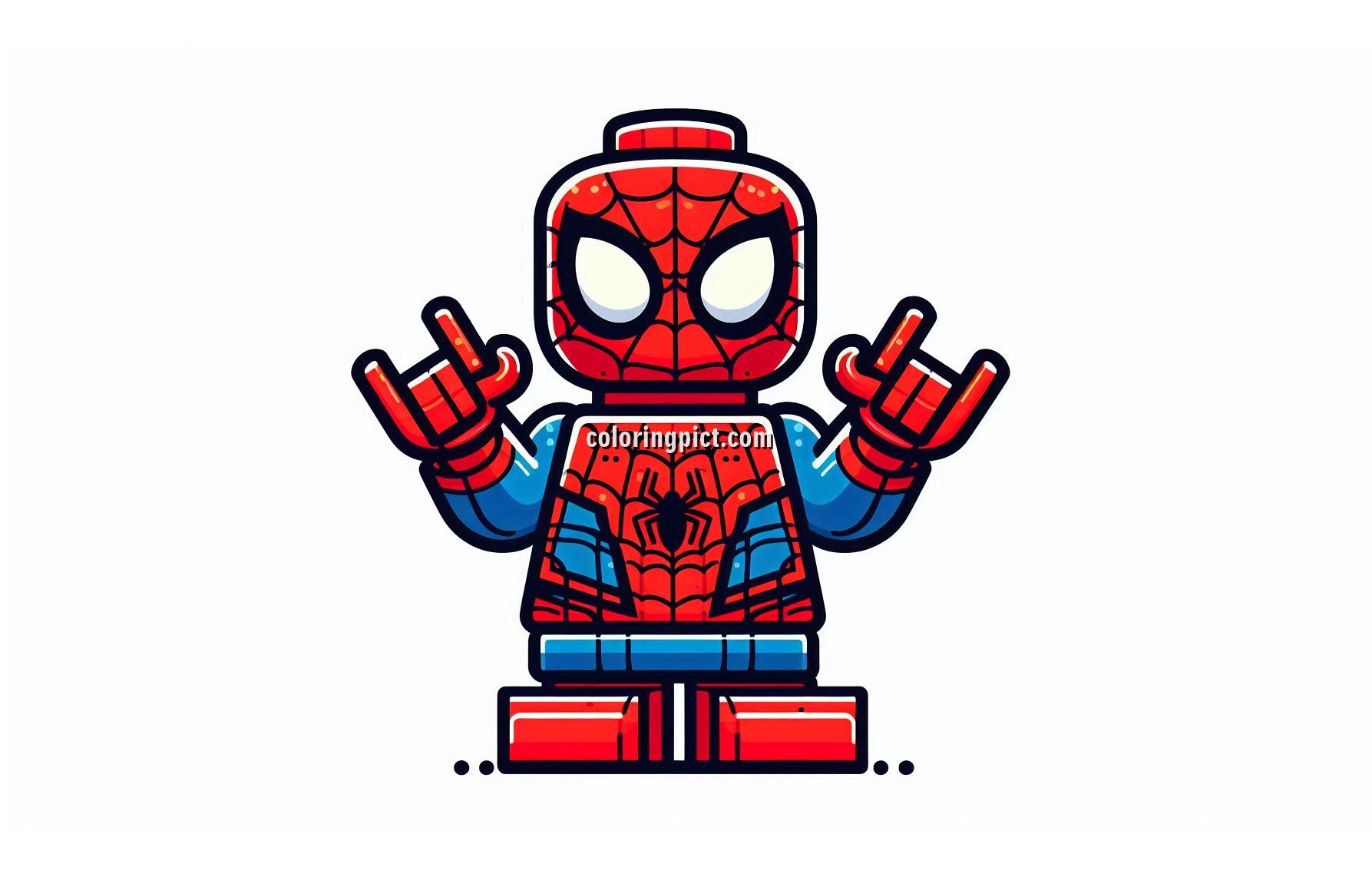 Image is Lego spiderman coloring