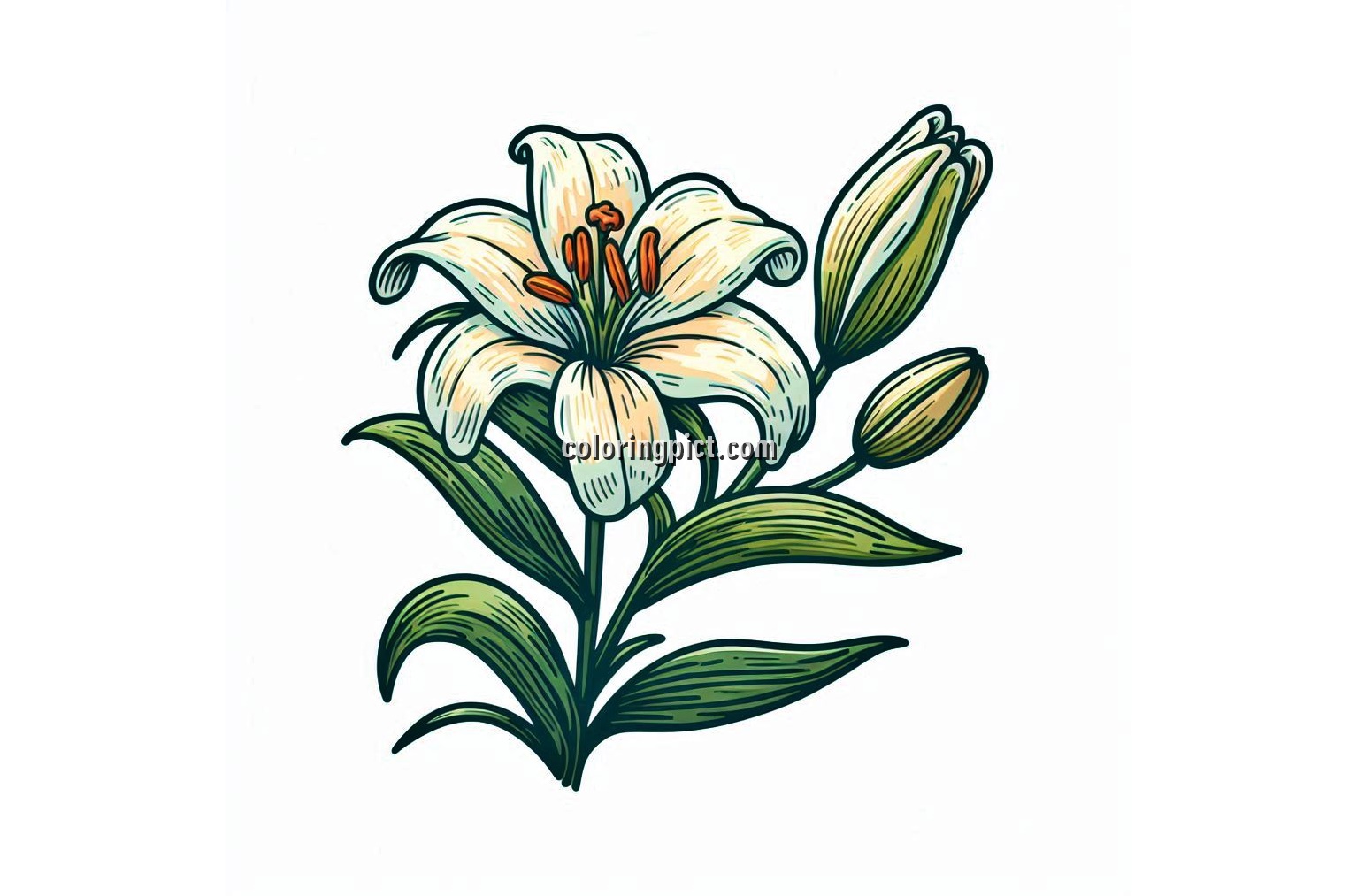 Image is Lily Flower Coloring