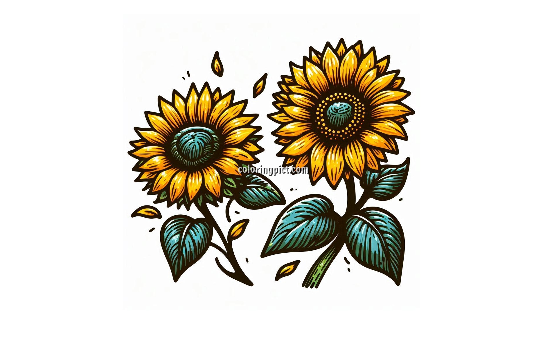 Image is SunFlower Coloring