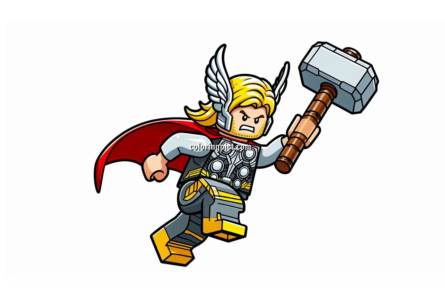 The LEGO Thor Coloring Pages for Kids 4 Image is Thor Lego Coloring Pages