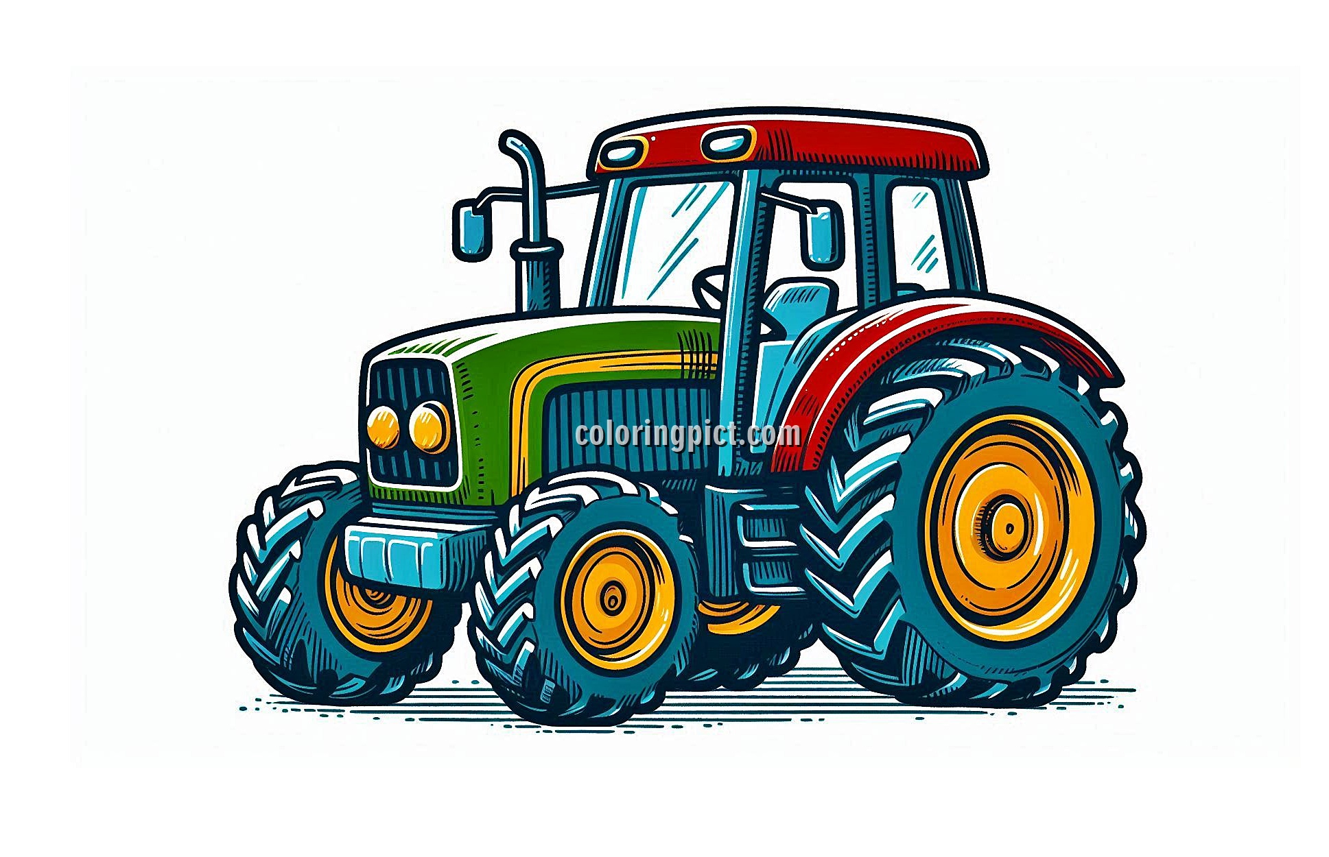 Image is Tractor Coloring