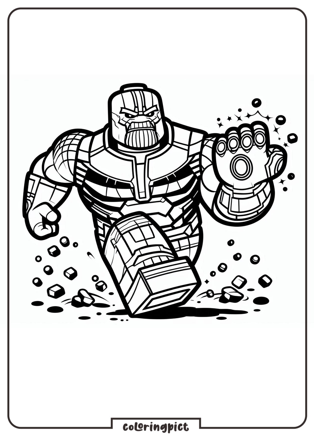 Get Ready for Action with LEGO Thanos Coloring Pages for kids! 1 Lego Thanos Coloring Page coloringpict.com