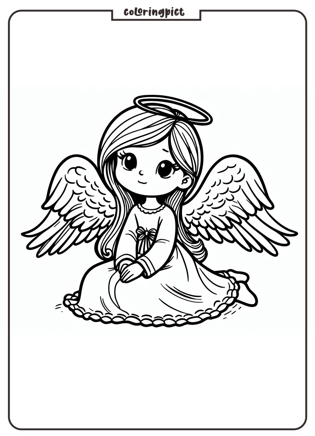 Let’s Color a Beautiful Angel! 2 Little Angel Coloring Page for Kids