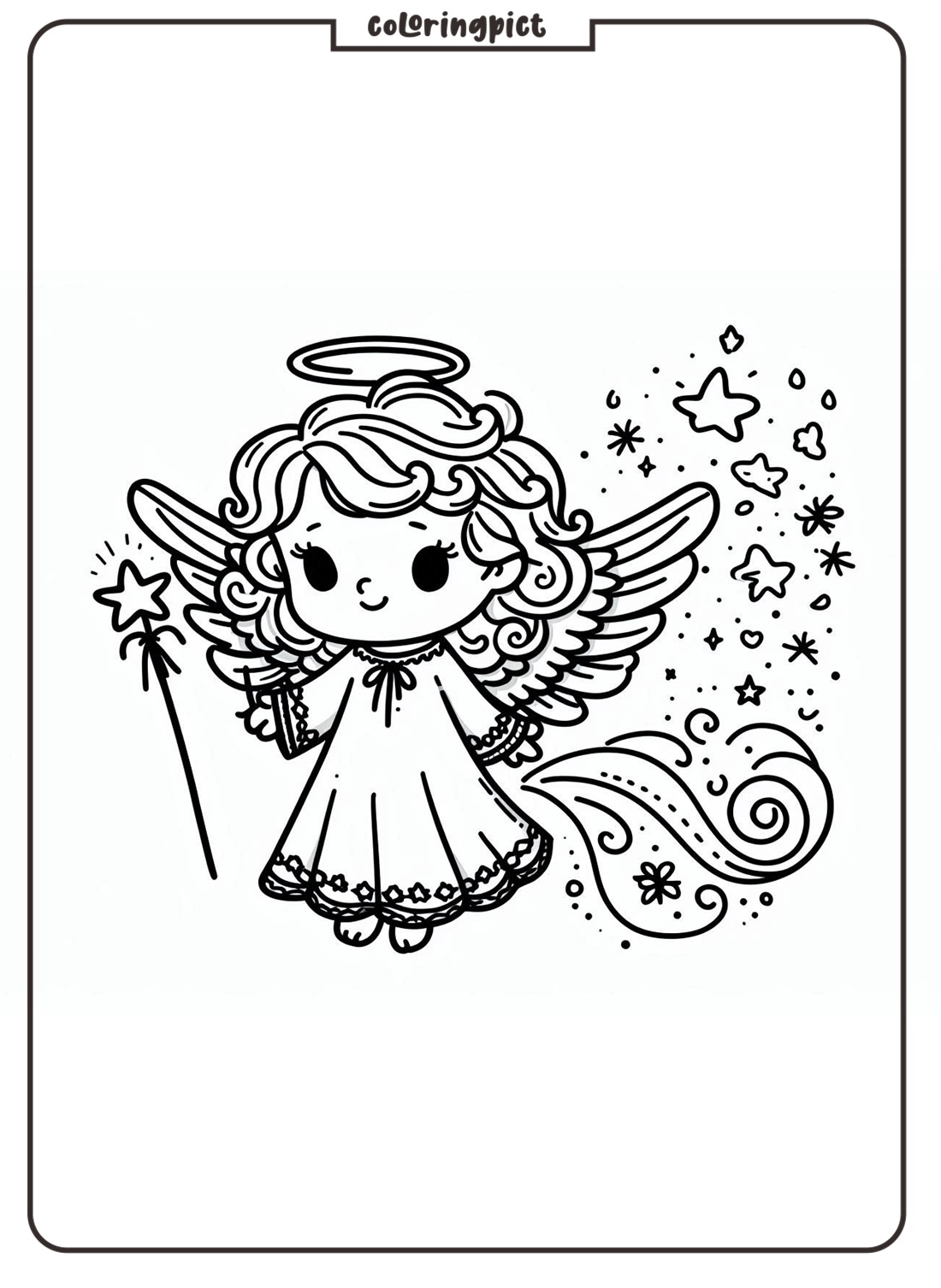 Let’s Color a Beautiful Angel! 3 Little Angel Coloring Pages for Kid