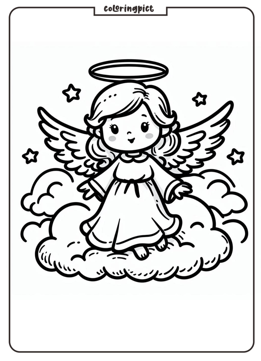 Let’s Color a Beautiful Angel! 4 Little Angel Coloring Pages for Kids