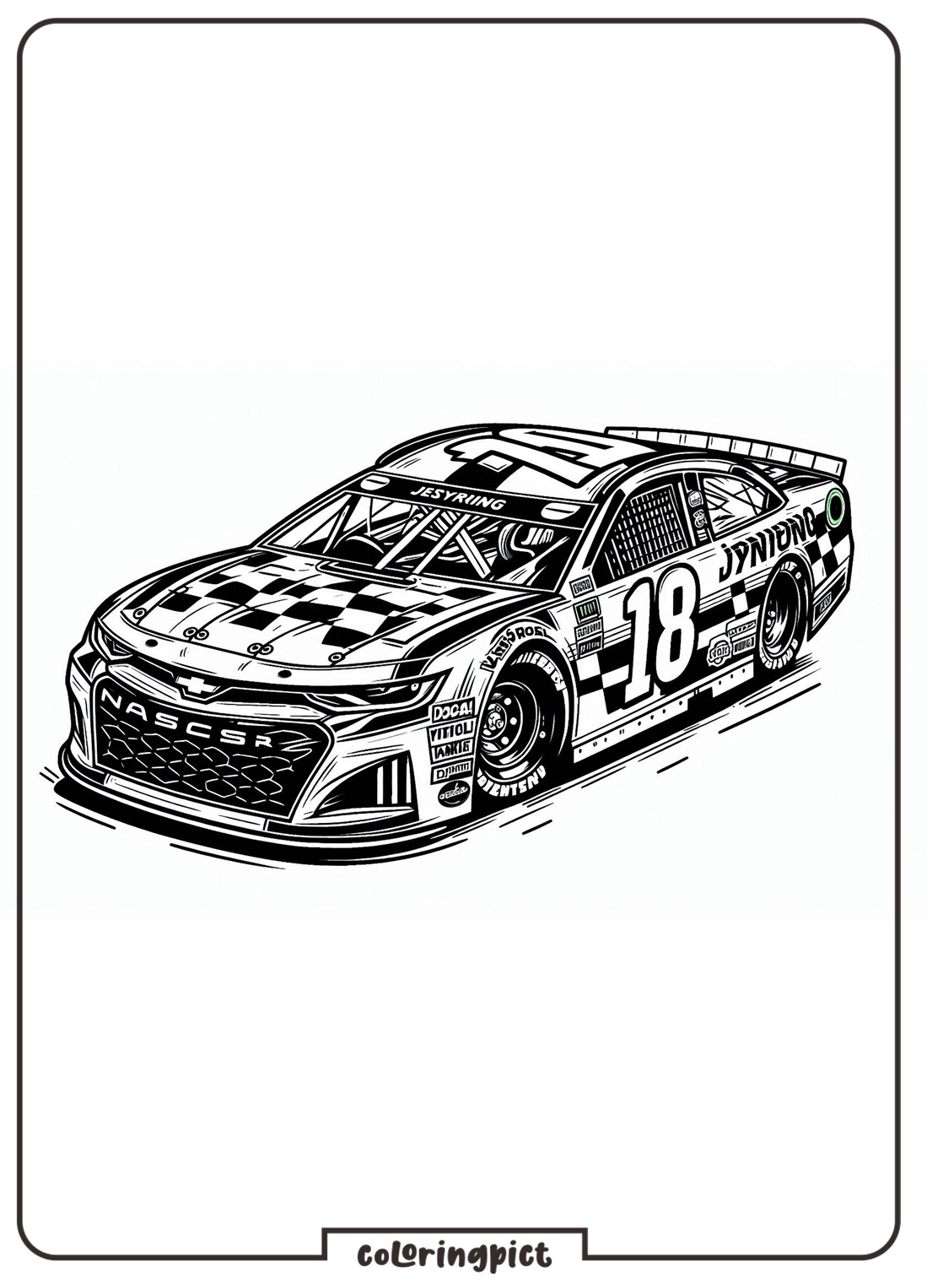 Nascar Coloring Page