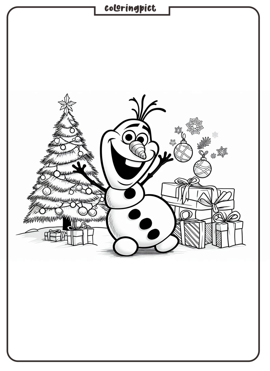 Olaf Christmas Coloring Page for Kids coloringpict.com