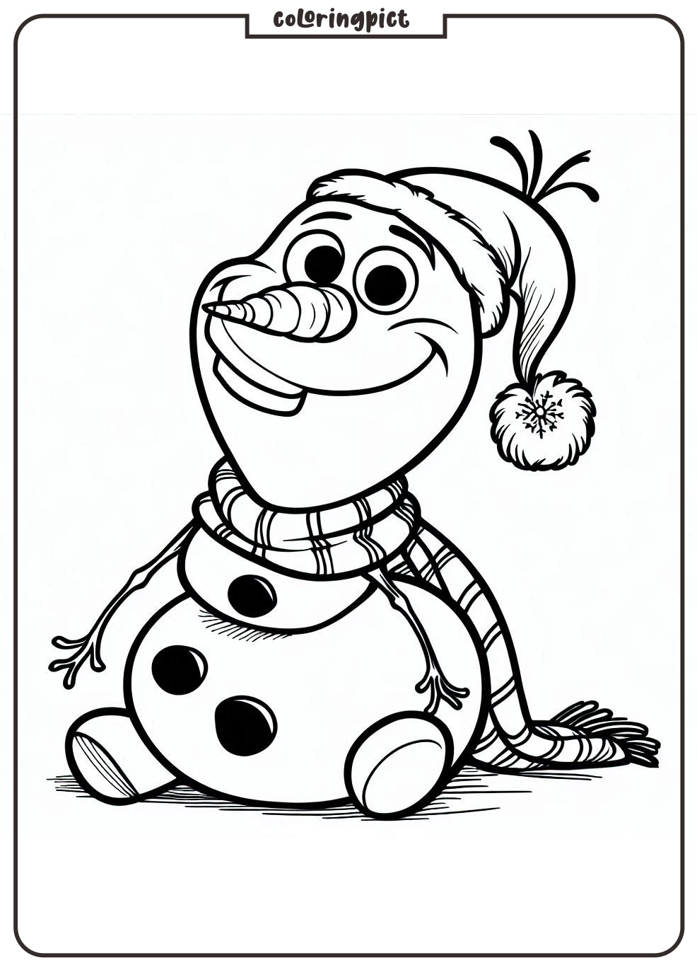 Olaf Christmas Coloring Pages for Kids