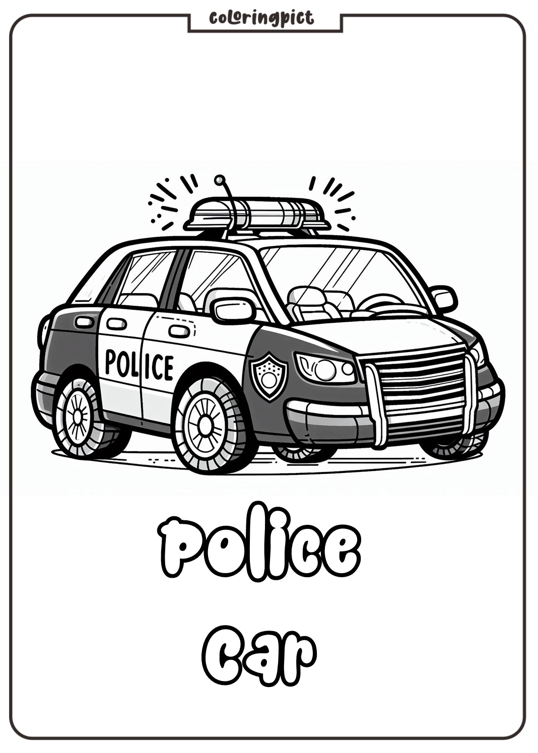 Police Car Coloring Page coloringpict.com