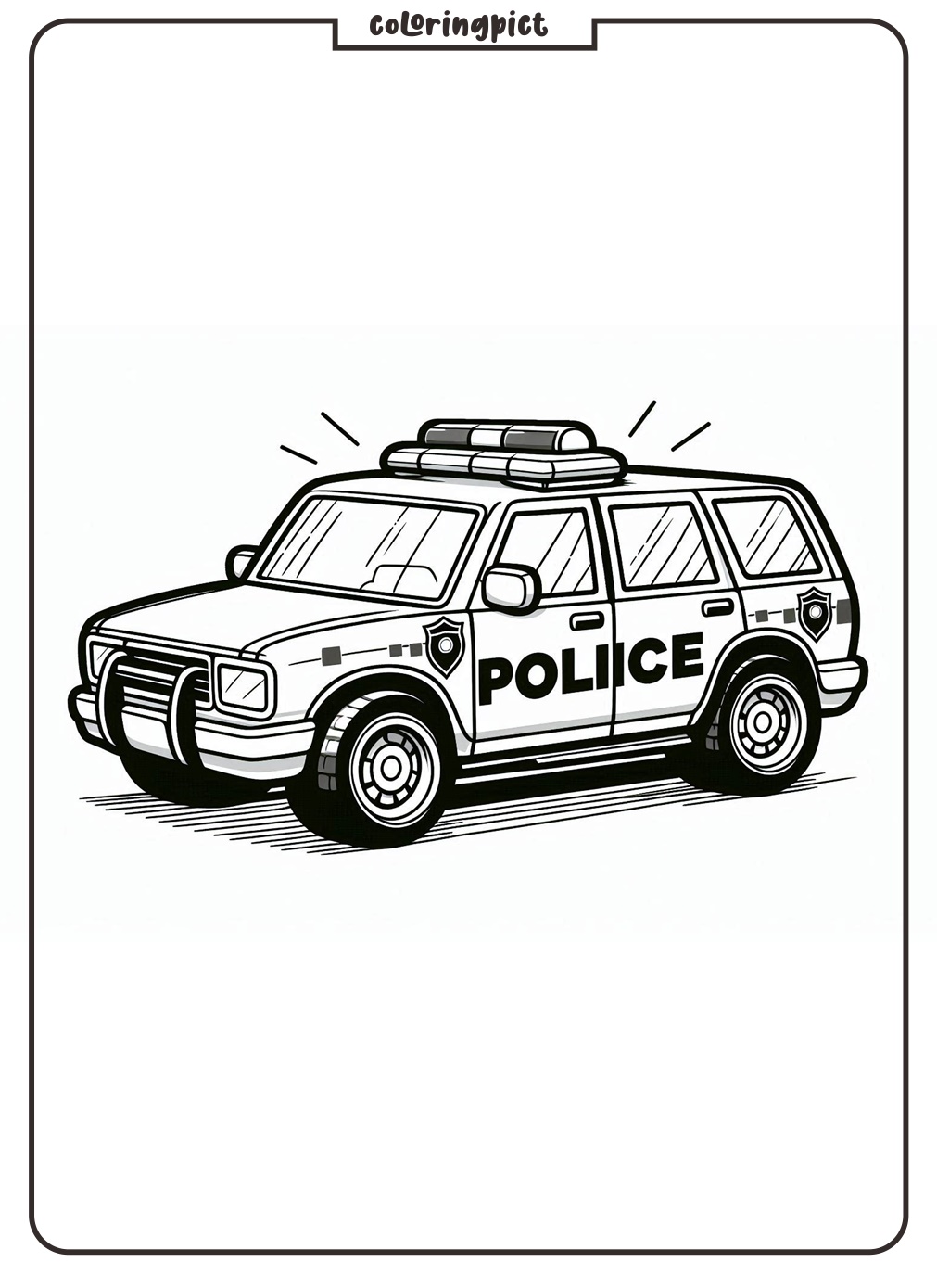 Police Car Coloring Page