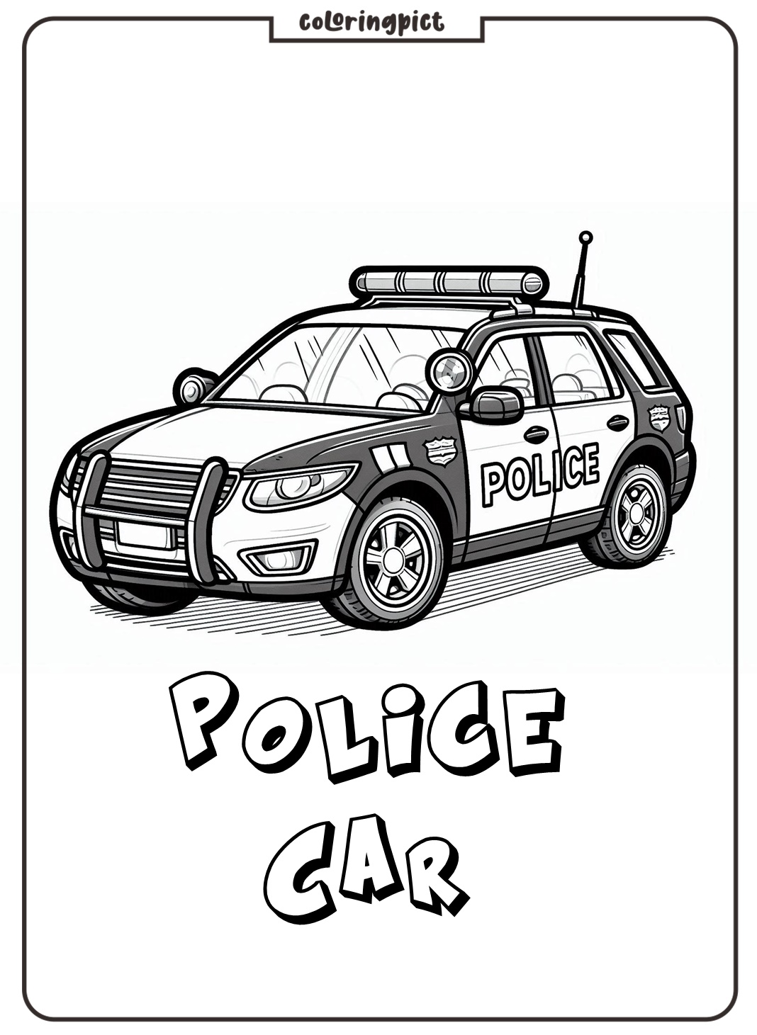 Police Car Coloring Pages, coloringpict.com