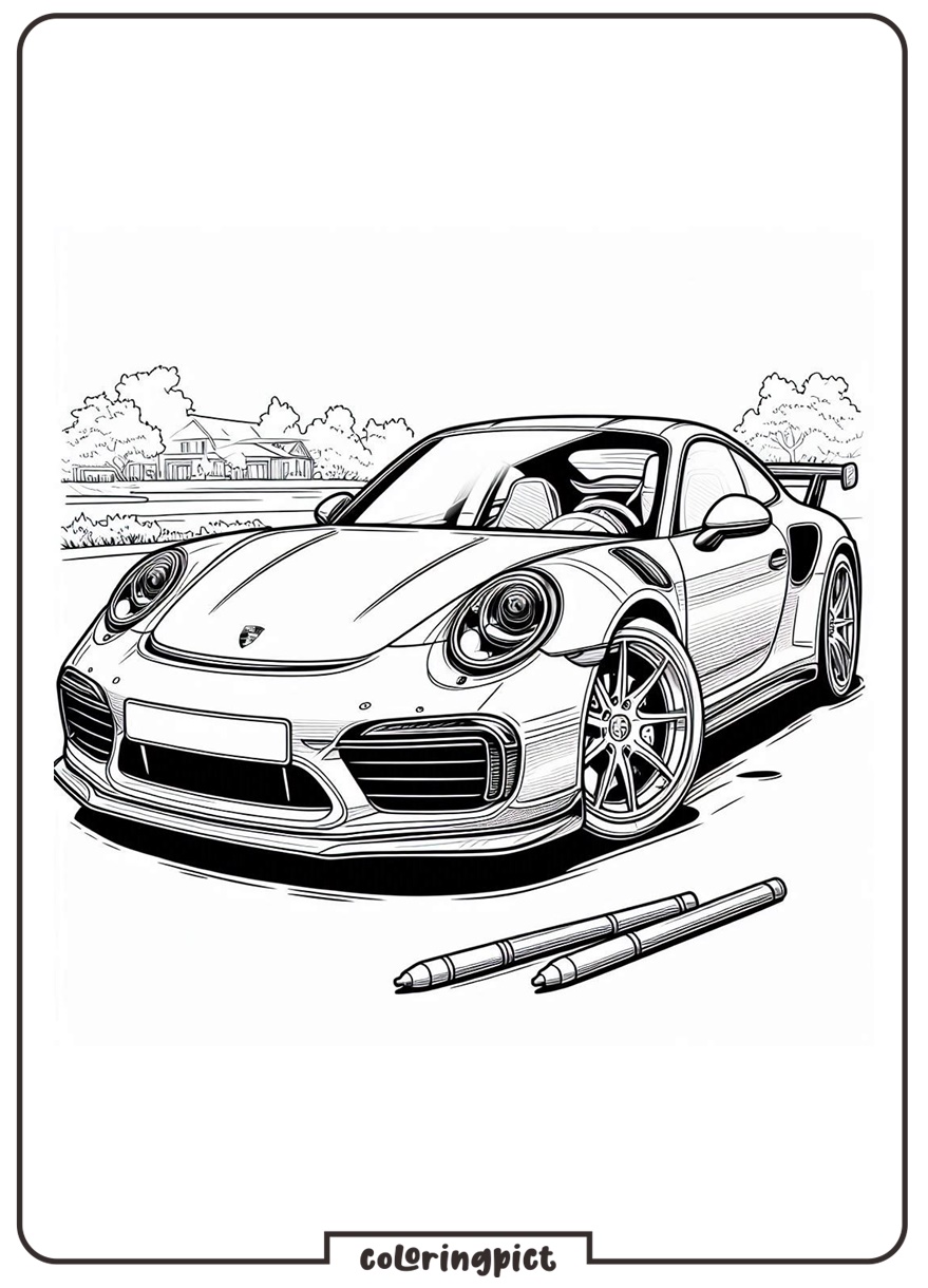 Porsche Coloring Page