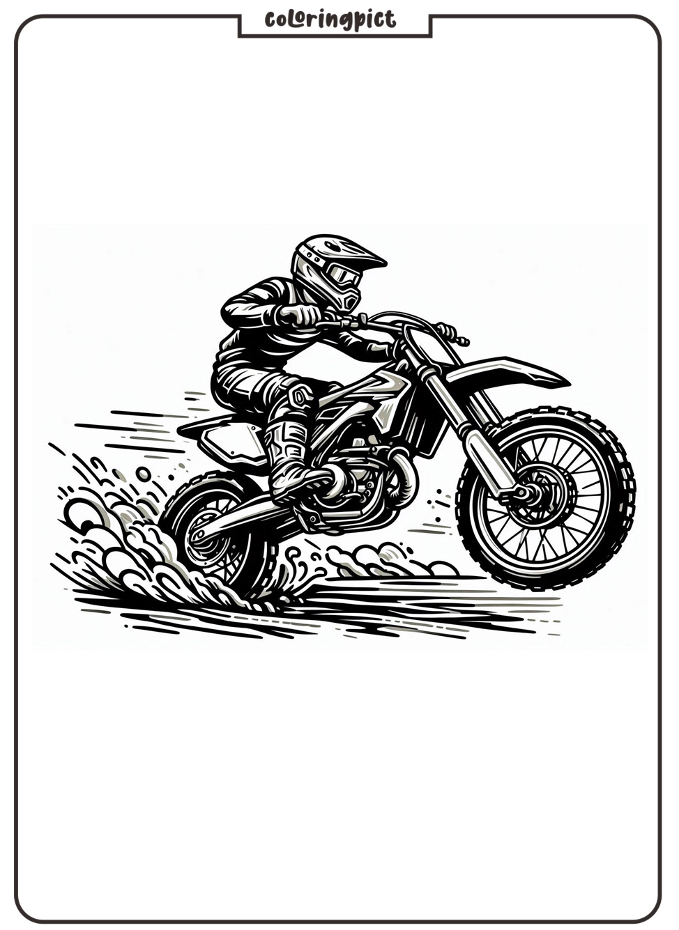 Riding Dirt Bike Coloring Pages Download