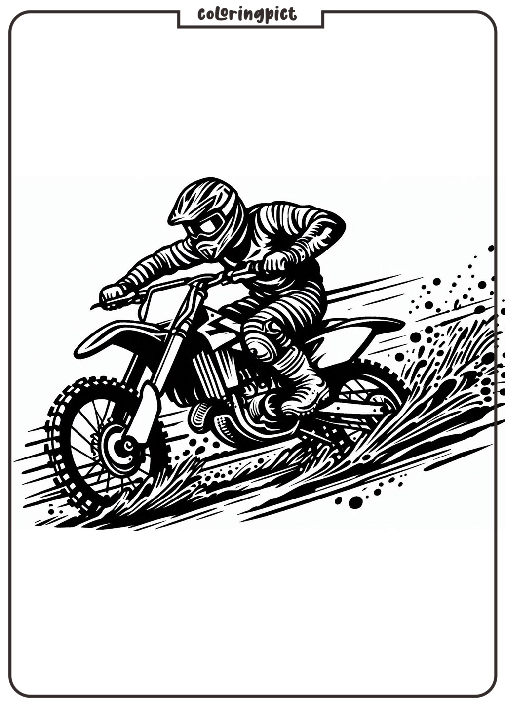 Riding Dirt Bike Coloring Pages Printable