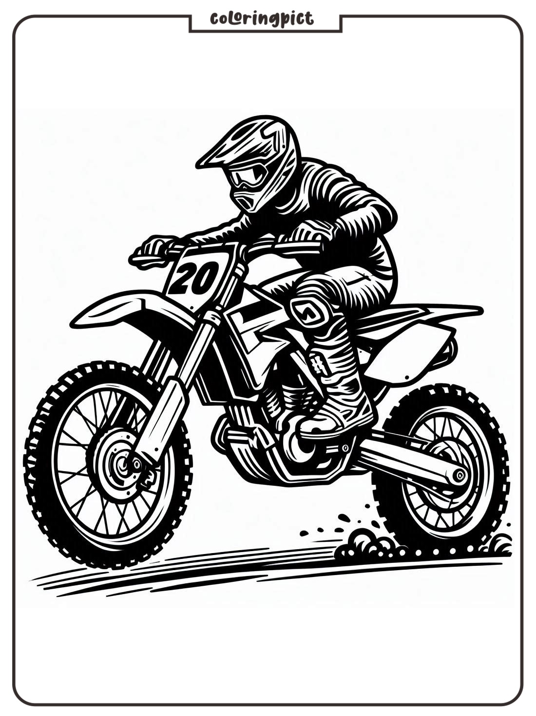 Riding Dirt Bike Coloring Pages