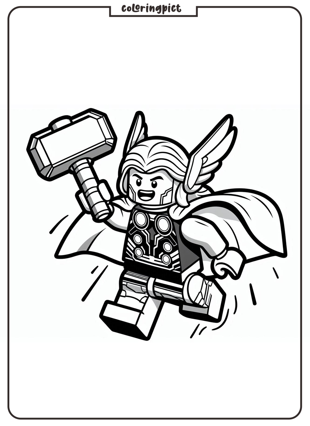 The LEGO Thor Coloring Pages for Kids 2 Thor Lego Coloring Pages coloringpict.com