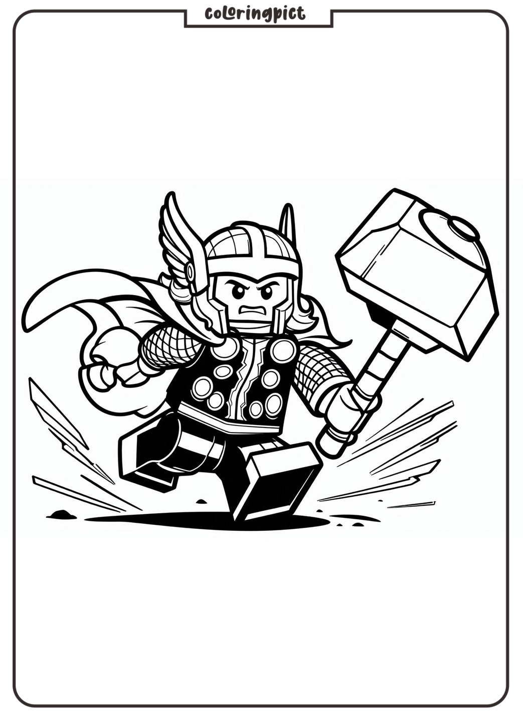 The LEGO Thor Coloring Pages for Kids 3 Thor Lego Coloring Pages for Kids coloringpict.com
