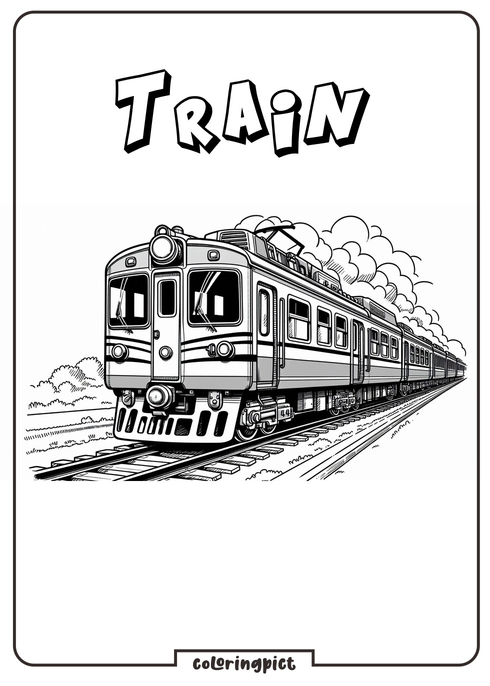 Train Coloring Page for Kids coloringpict.com