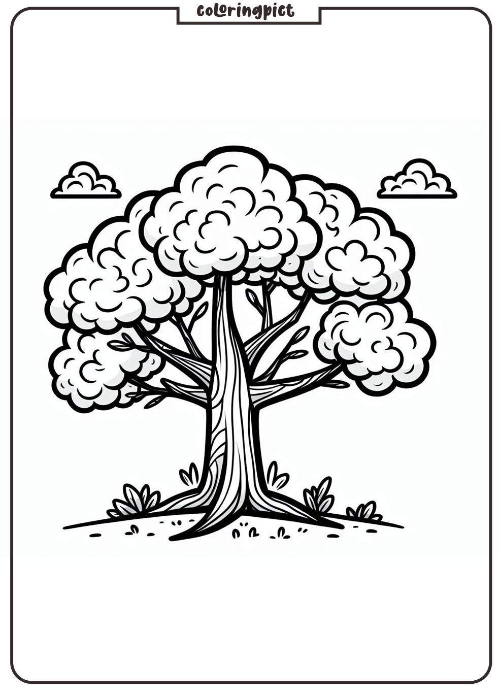 Tree Coloring Pages for Kids