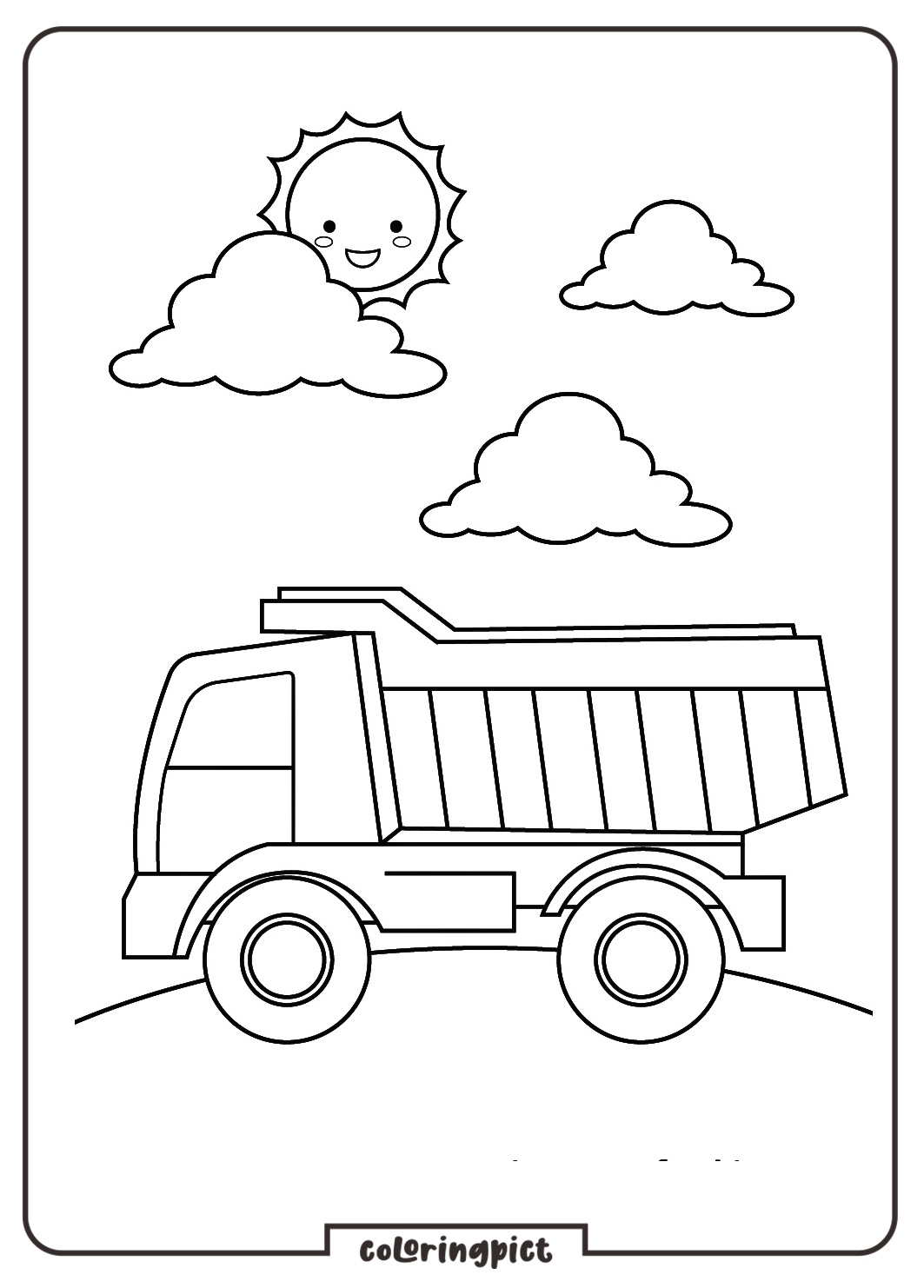 Truck Coloring Page for Kids Printable