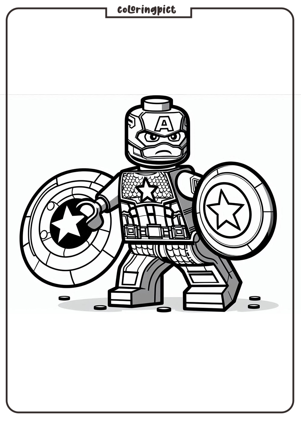 captain america lego coloring page