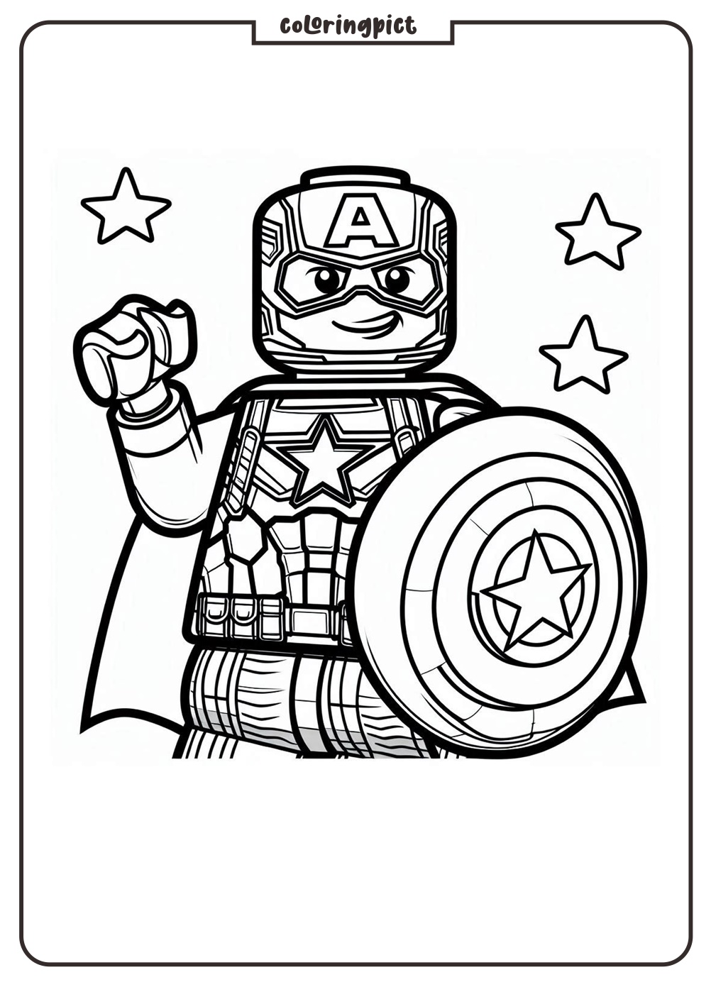 captain america lego coloring pages