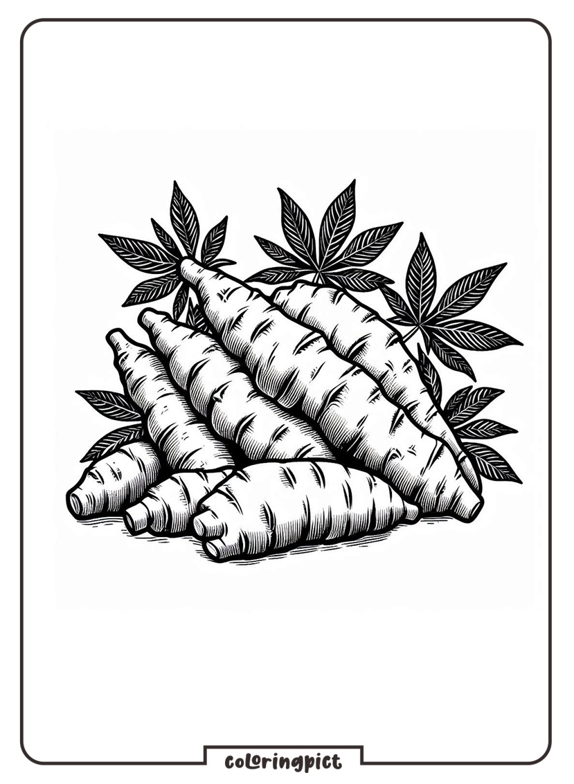 cassava coloring pages for kids