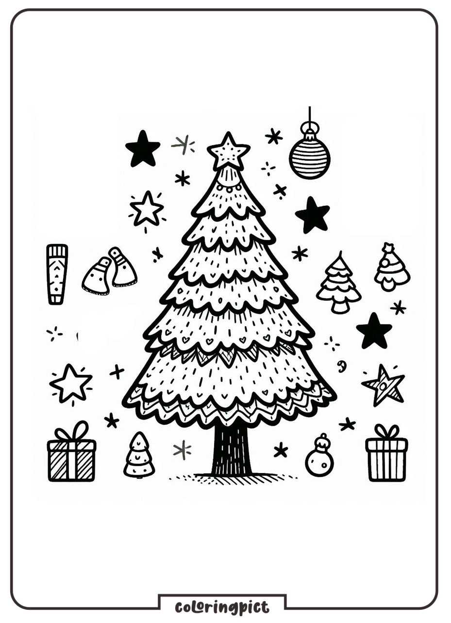 Light Up the Fun with Christmas Tree Coloring! 2 coloringpict.com Christmas Tree Coloring Online Page for Kids