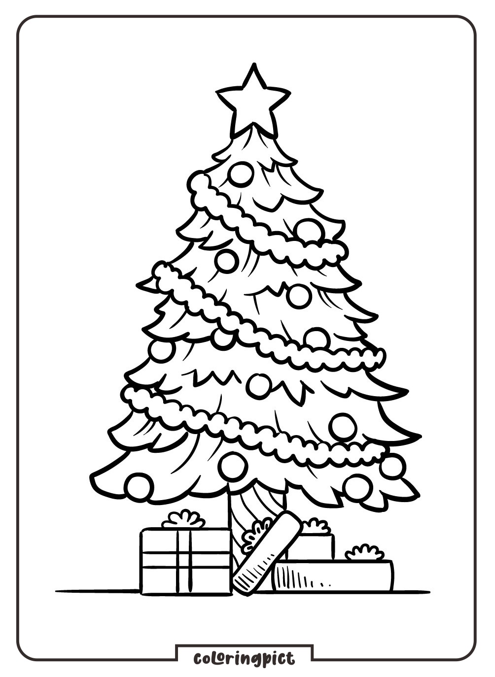 Light Up the Fun with Christmas Tree Coloring! 3 coloringpict.com Christmas Tree Coloring Online Pages for Kids