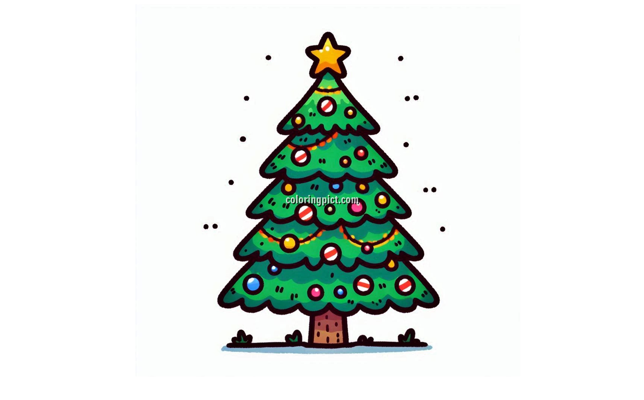 Light Up the Fun with Christmas Tree Coloring! 5 coloringpict.com Image is Christmas Tree Coloring