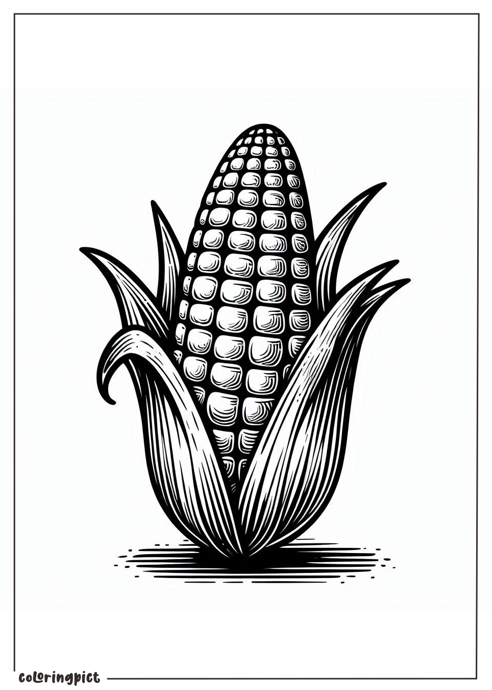 corn coloring pages for kids