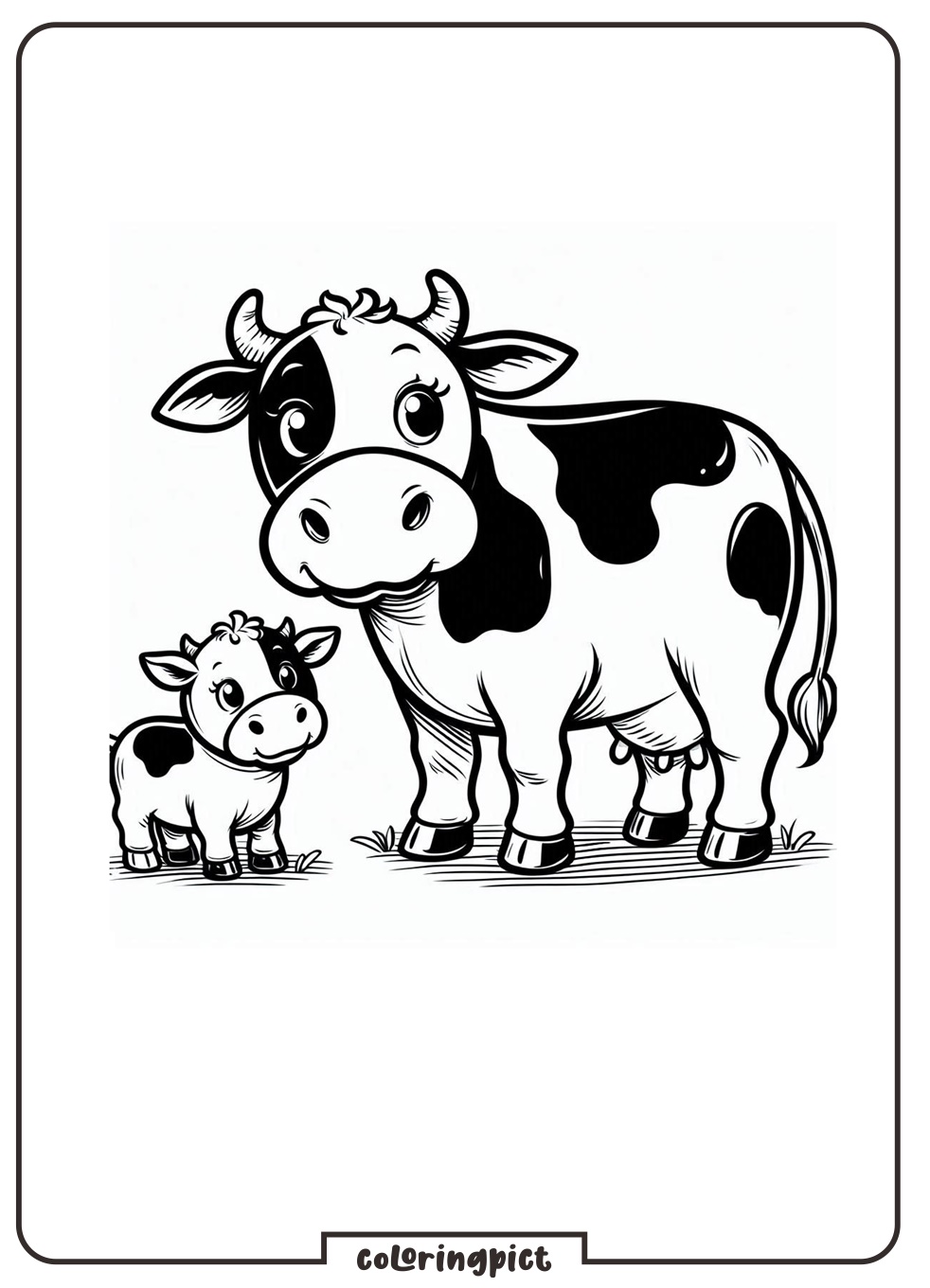 cow and calf coloring online coloringpict.com