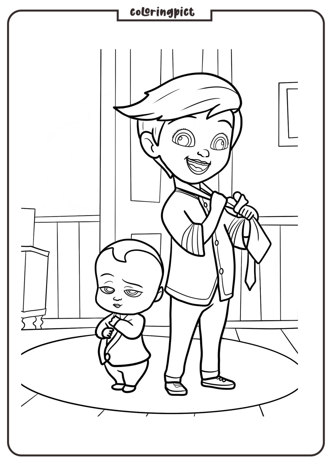 easy baby boss coloring page for kids
