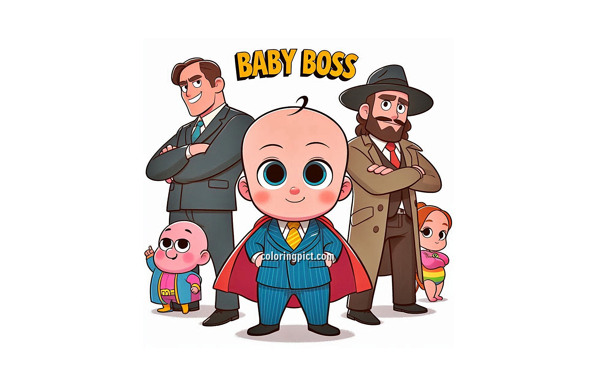 image is baby boss coloring
