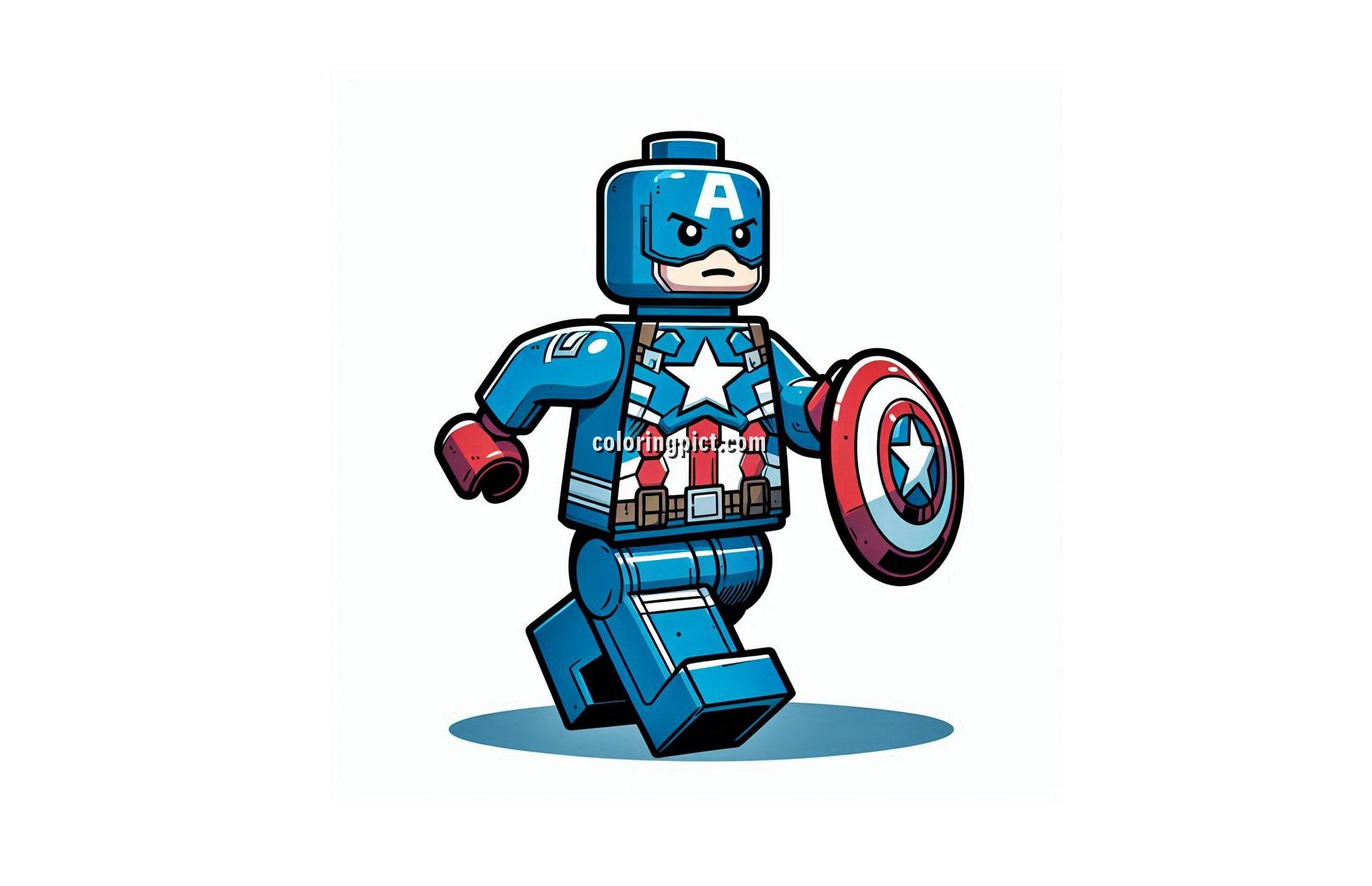image is captain america lego coloring