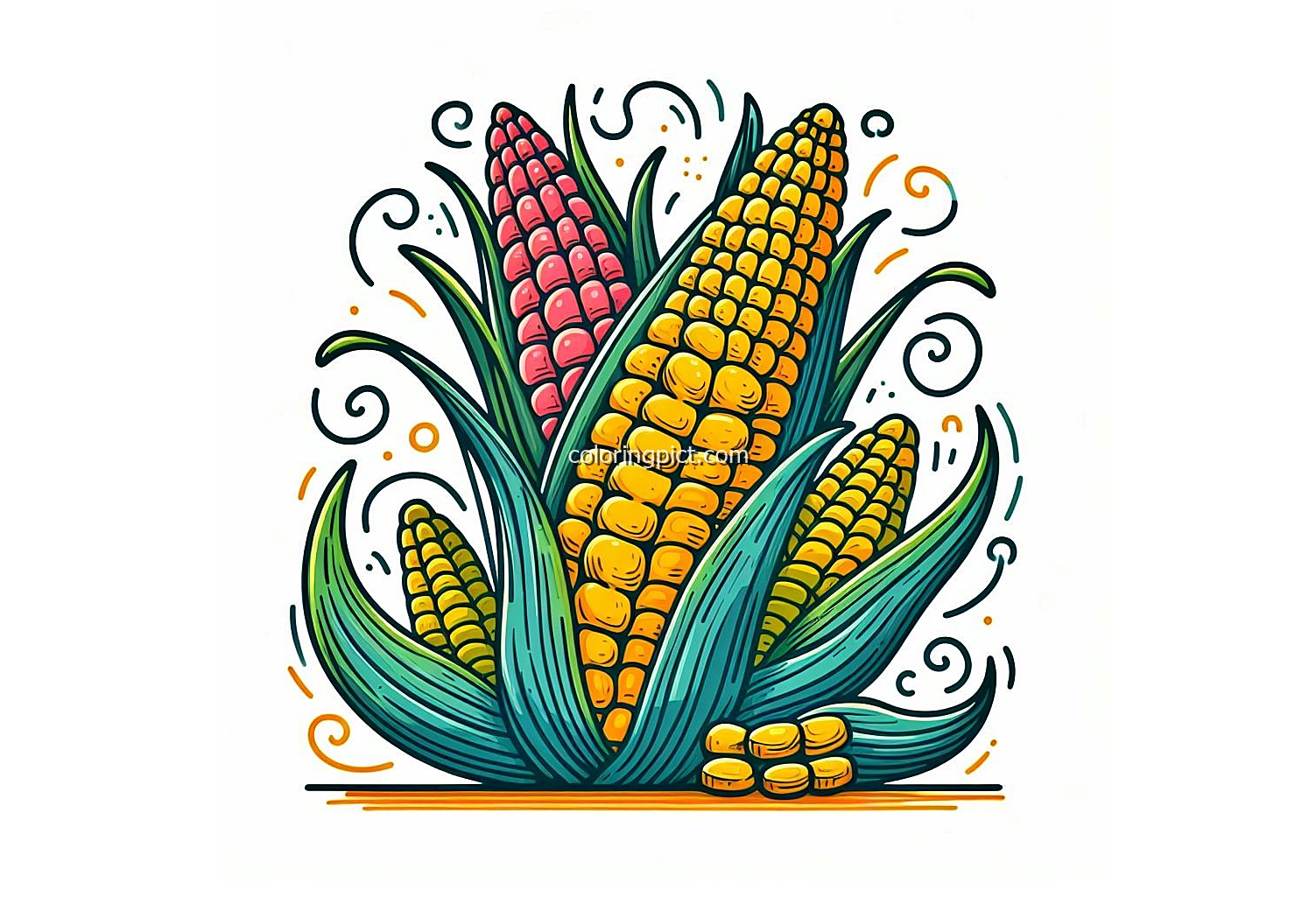 image is corn coloring pages