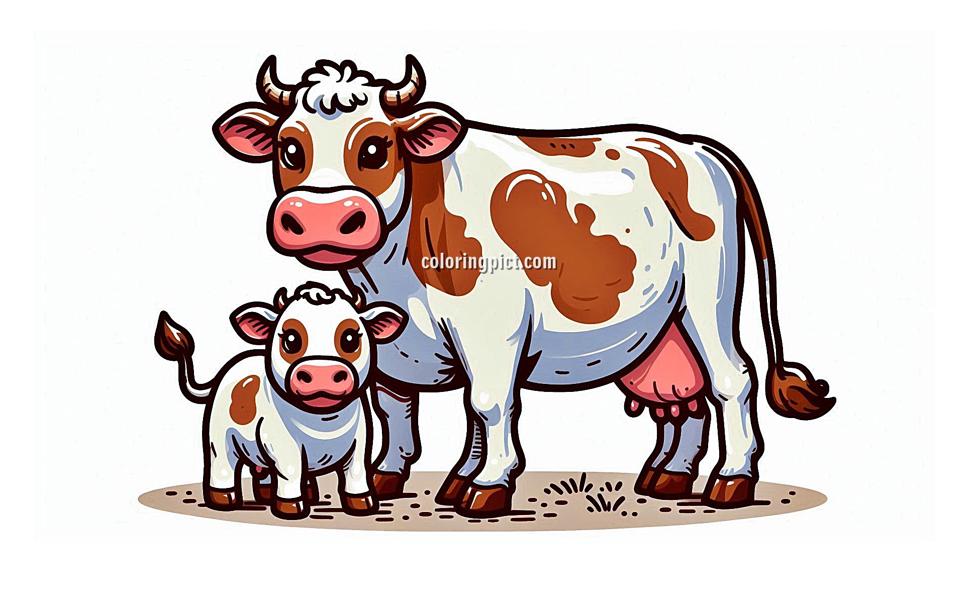 image is cow and calf coloring