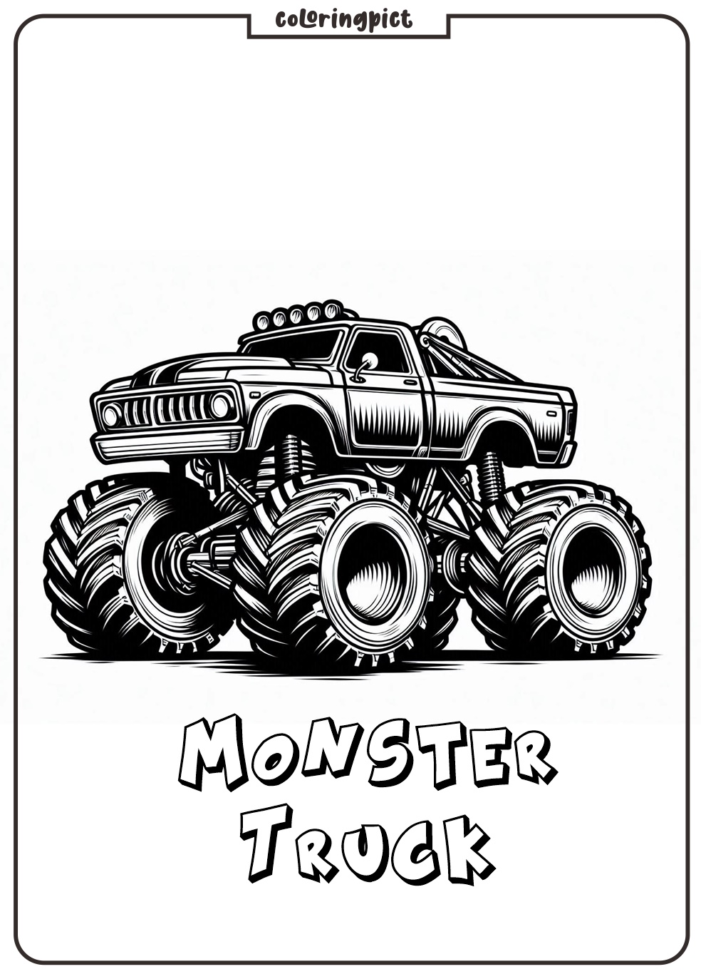 monster truck coloring page