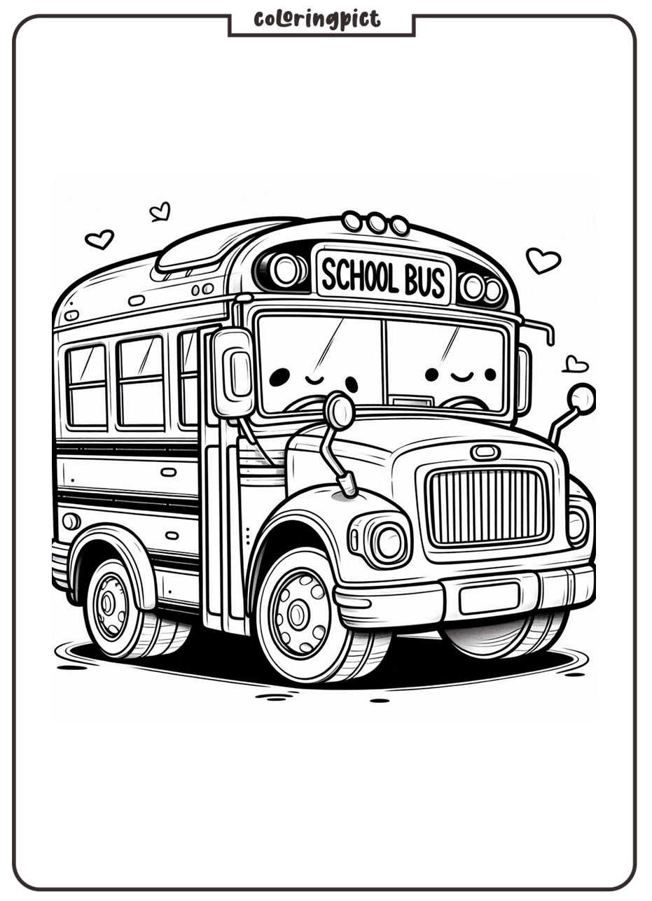 All Aboard for Fun with School Bus Coloring Pages! 1 school bus coloring page for kids